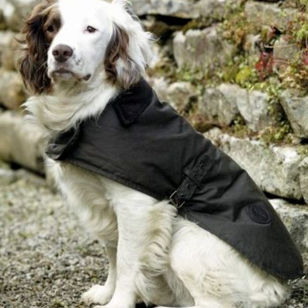 Black~  BARBOUR Matt Waxed Cotton Dog Coat MSRP$115. British Classic
